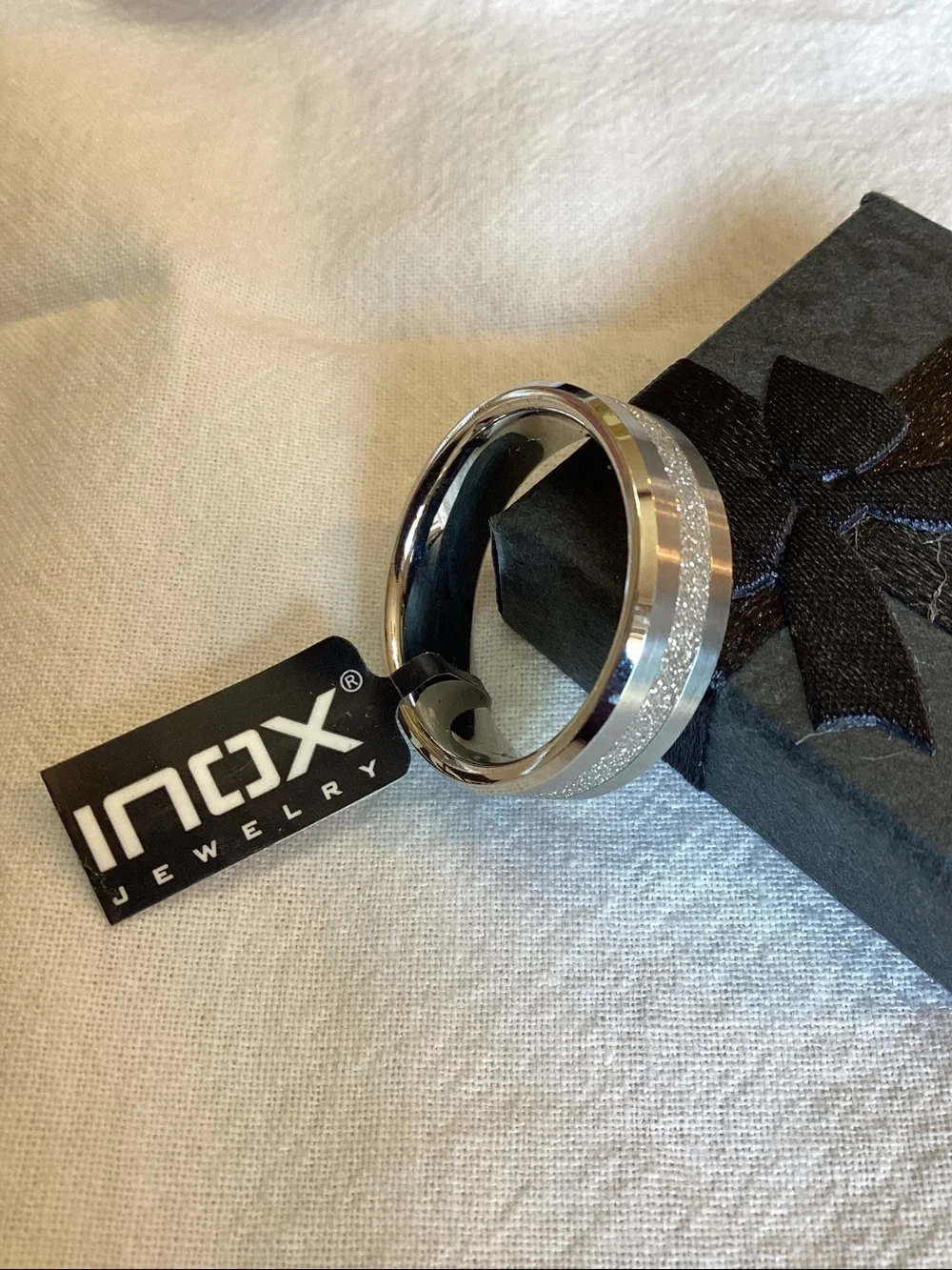 BNWT Inox Men’s Crystal Stainless Steel Ring